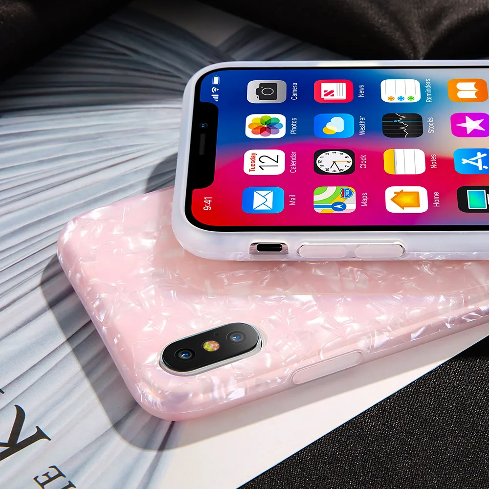 Чехол для телефона KISSCASE iPhone X XS Max XR Dream Shell чехлы с узором 7 8 6 6s Plus блестящая Мягкая
