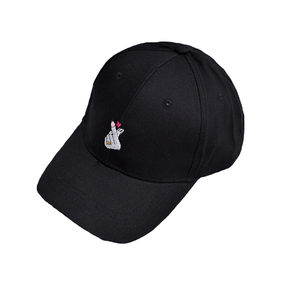 Модная вышивка жесты палец бейсболки Регулируемые Snapback кепки для девочек и