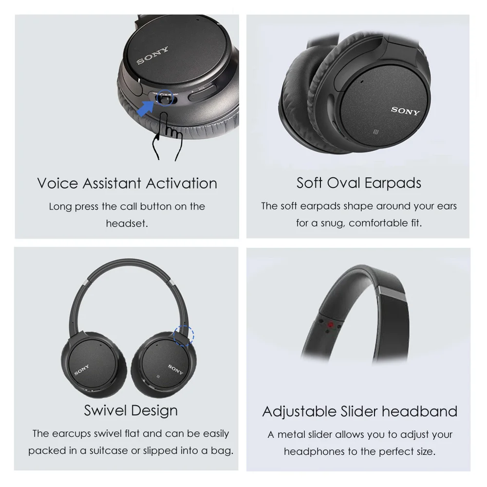 Беспроводные Bluetooth наушники SONY WH CH700N с шумоподавлением Накладные NFC aptX HD