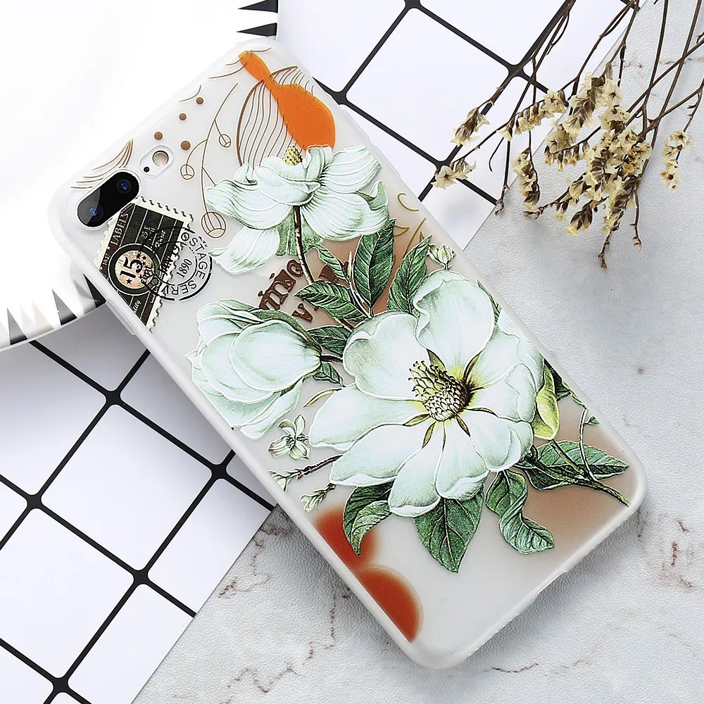 KISSCASE чехлы с Цветочным Тиснением для iPhone 5S 5 SE X XS Max чехол 3D TPU силиконовые