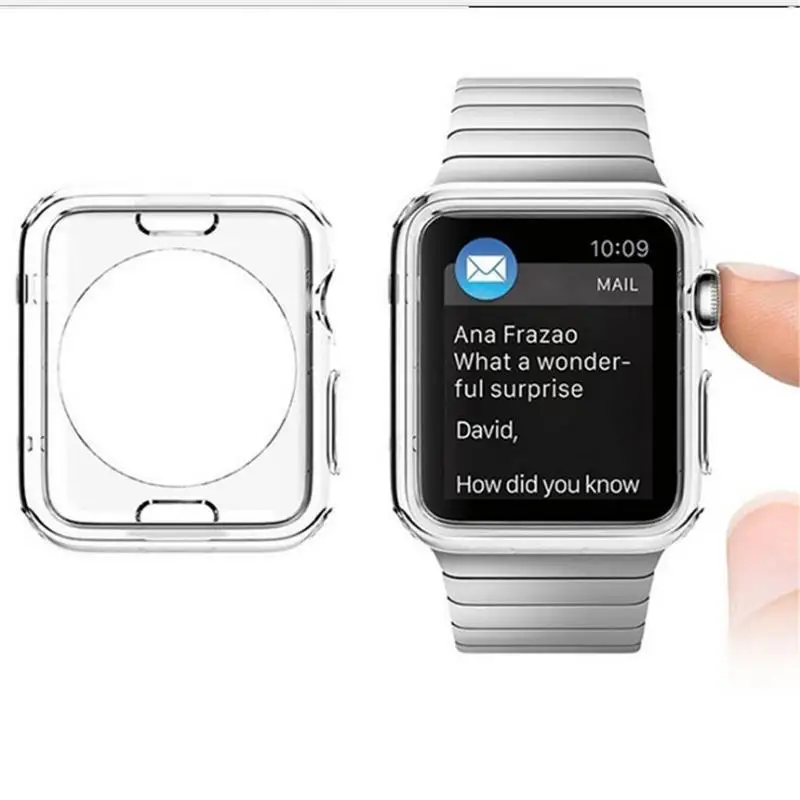 Прозрачная мягкая резина часы Чехол для Apple watch 4 поколения прозрачную защитную