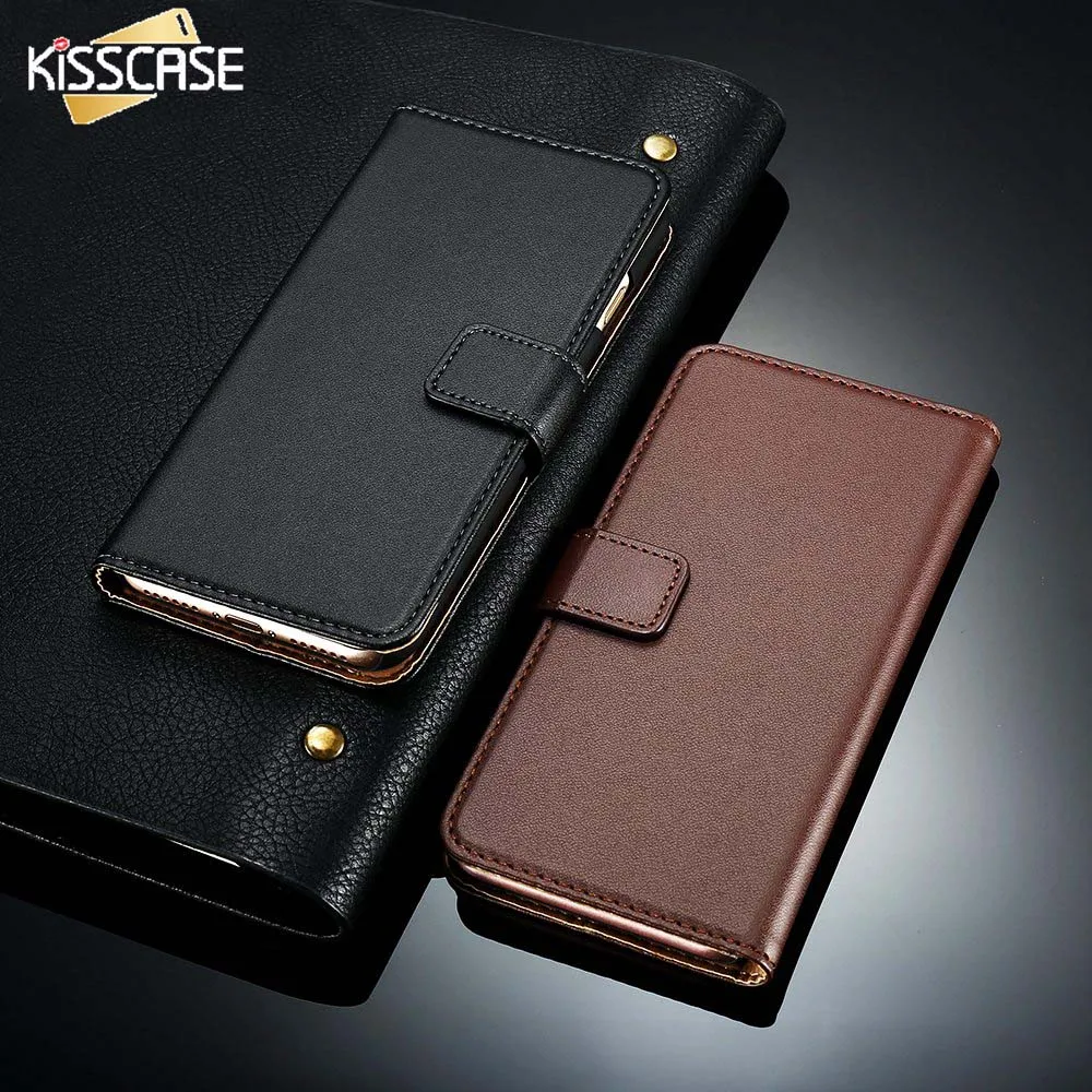Kisscase флип Чехлы кожаный чехол для iPhone X 7 8 6 S Plus слот магнитных карт кошелек 5 SE плюс