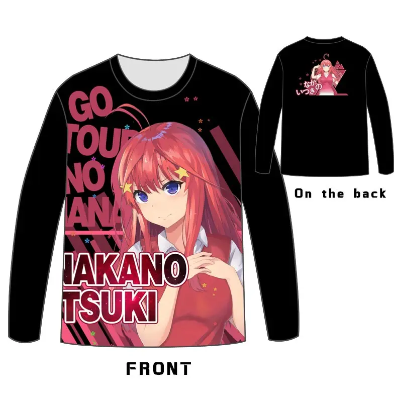 Хит аниме Go-Toubun no Hanayome The Quintuplets мужские топы унисекс косплей платье футболка с