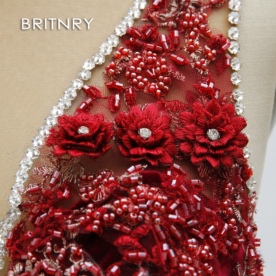 

BRITNRY 2020 Sexy Mermaid Evening Dress Beads Applique Long Formal Dresses Vestido De Festa See Through Velour Prom Gowns