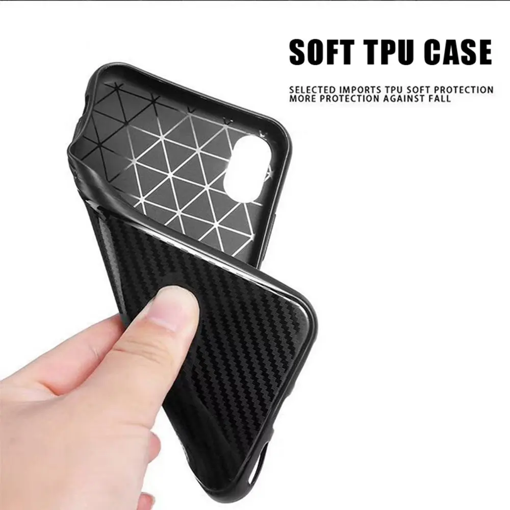 Силиконовый зеркальный чехол KISSCASE из ТПУ для iPhone X XS XR углеродного волокна Max
