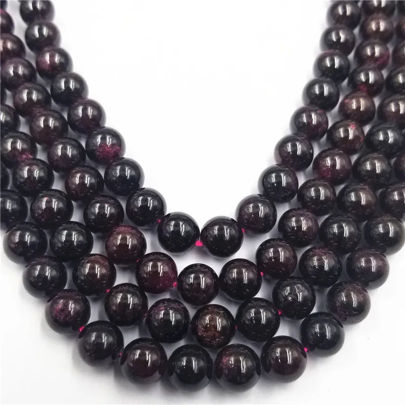 Spacer Loose Beads Jewelry Making DIY Wholesale Natural Garnet Stone For Necklace Bracelet New 4 6 8 10 12mm Round | Украшения и