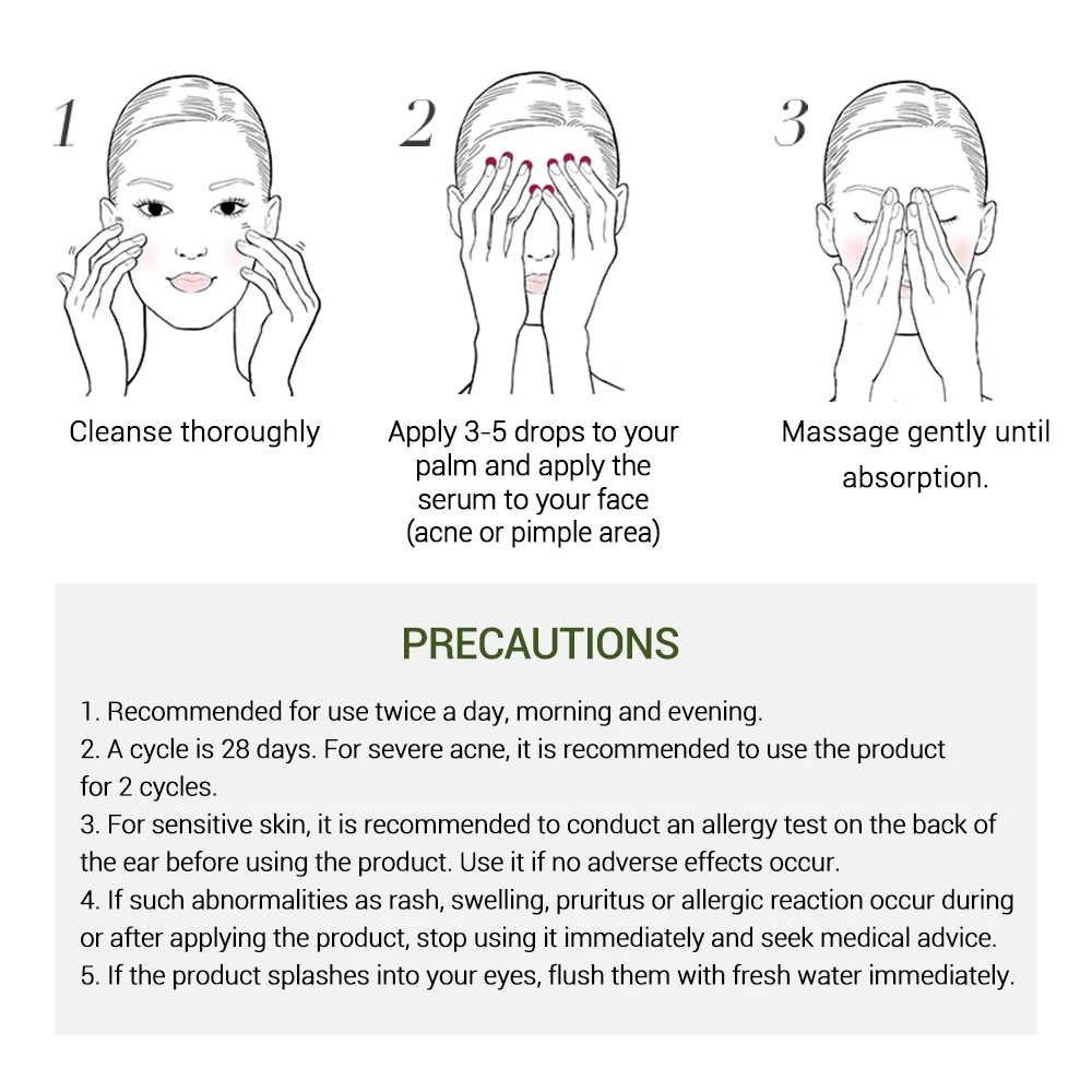 

BREYLEE 2PCS Acne Treatment Serum Natural Facial Essence Acne Scar Removal Face Skin Care Whitening Repairing Pimples Remover