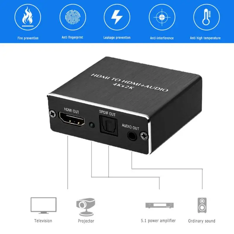 HDMI 4 K x 2 к + аудио 3 5 мм стерео 1 канальный оптический SPDIF преобразователь адаптер