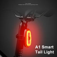 antusi a1 bicycle tail light smart light sensitive self starting rechargeable taillight long standby bike led warn safety lamp