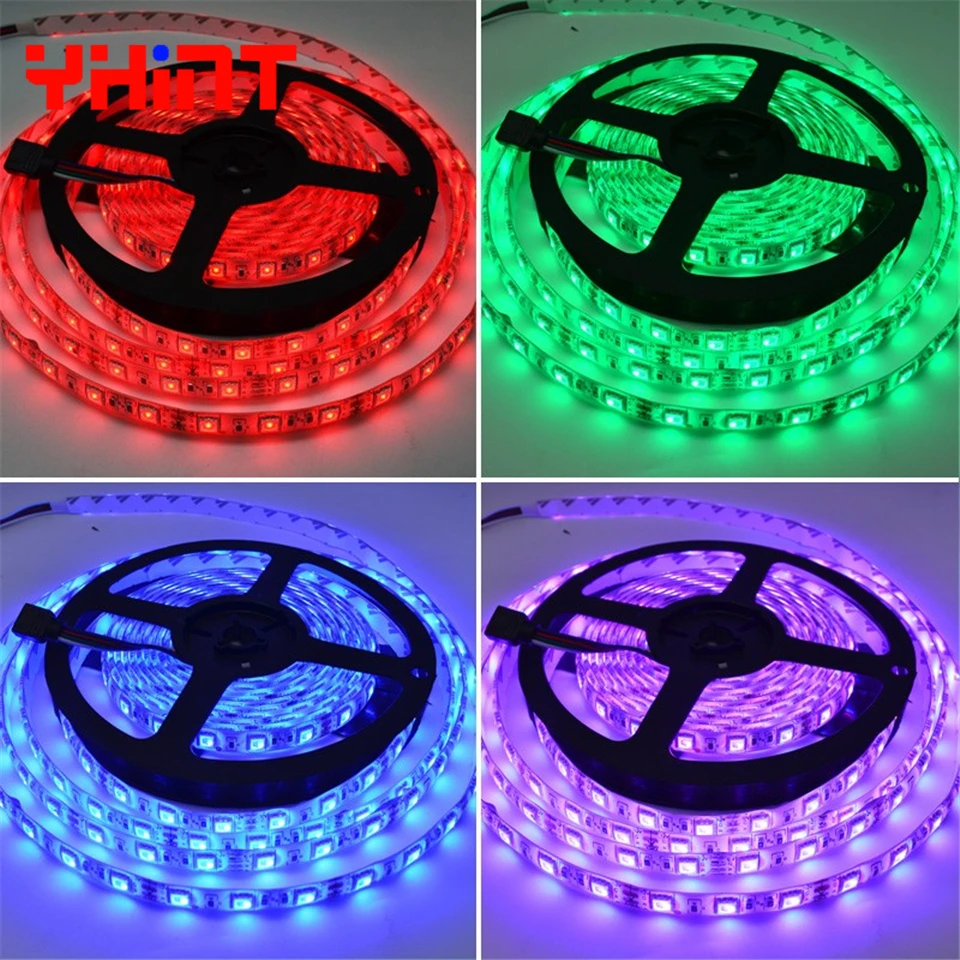 DC 12 В пост. Тока SMD 5050 60 светодиодный/м 5 м 300 светодиодный/лот белый RGB RGBW IP65