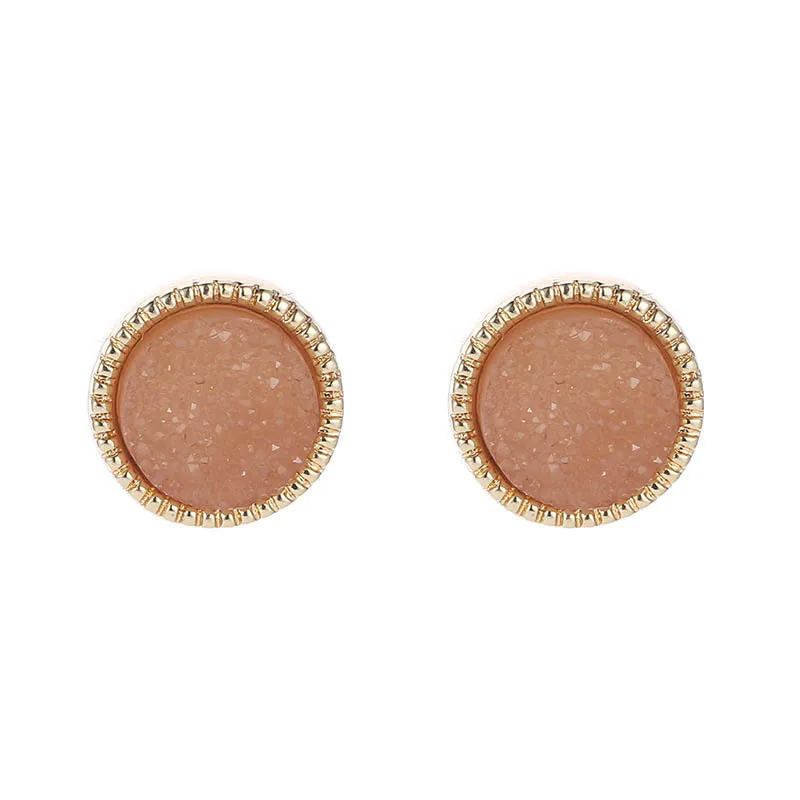 Ювелирные изделия Простой камень блестящие Druzy 1 пара геометрической формы