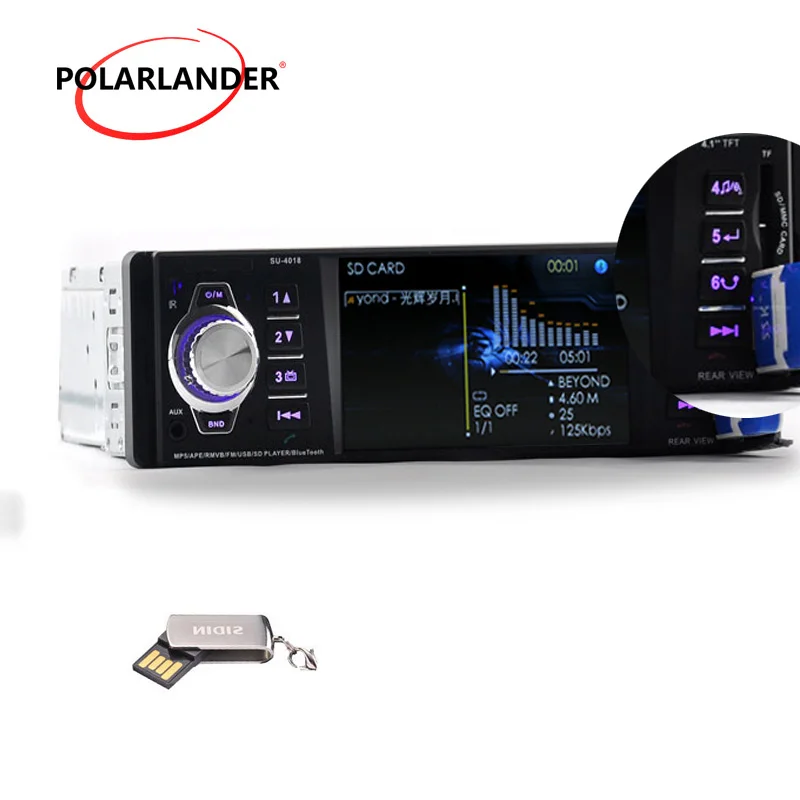 AM FM Авторадио 1 Din Размер автомобильное радио USB AUX-IN Радио Стерео MP4 плеер
