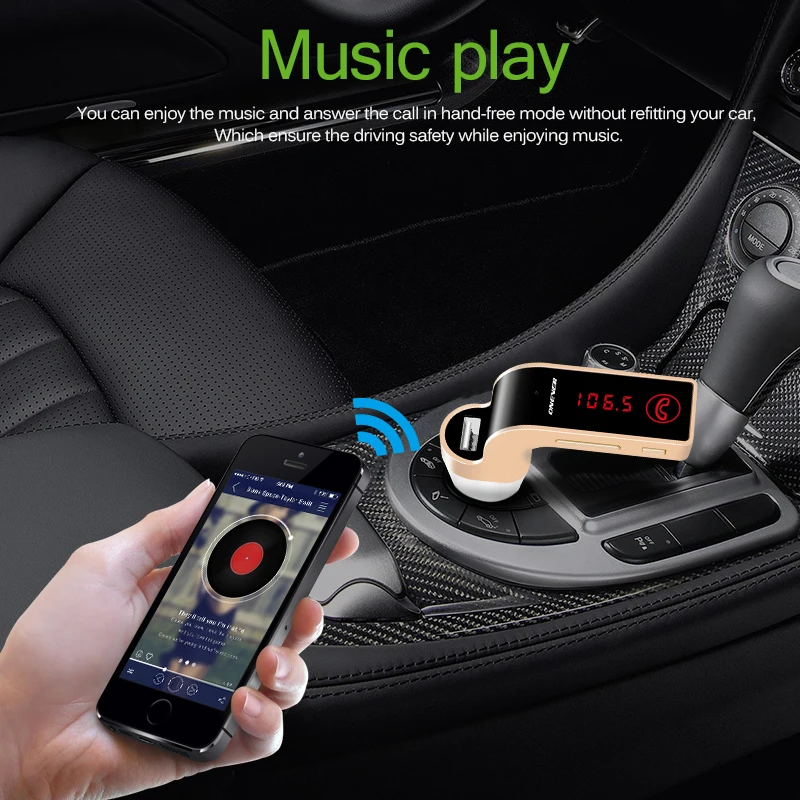 4 в 1 беспроводной Bluetooth автомобильный комплект громкой связи fm передатчик G7 AUX