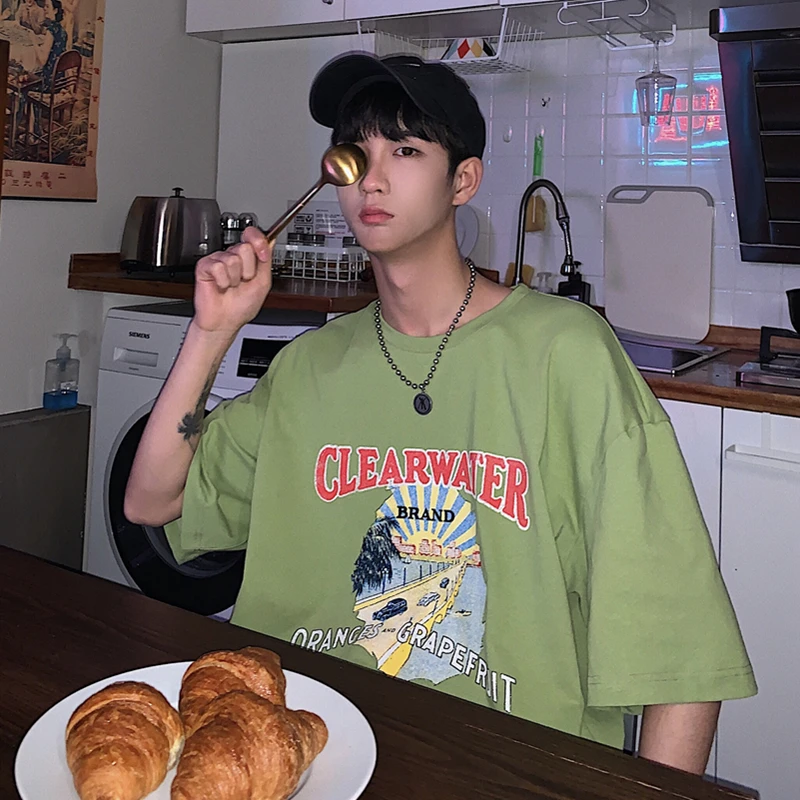 2019 Весна и лето Новая Популярная Корейская версия тренда Повседневная футболка с