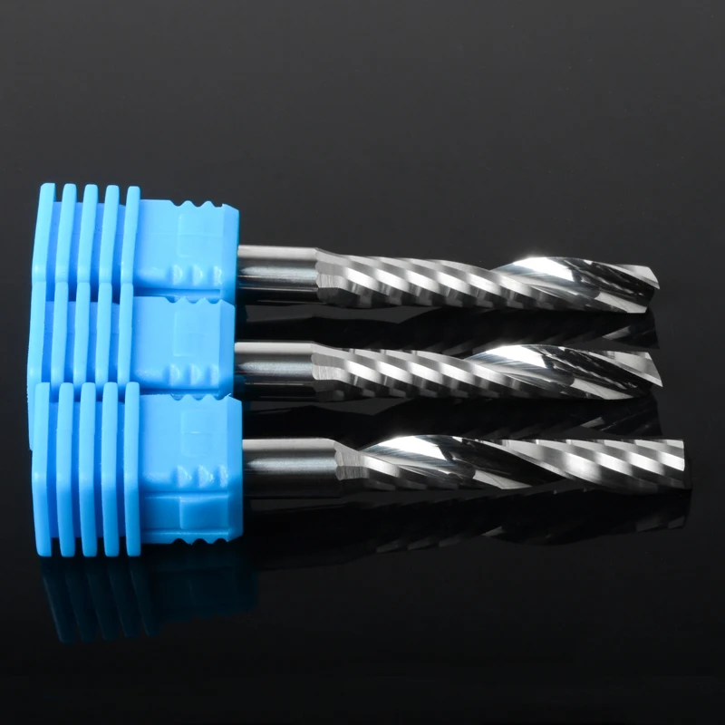 安い 6 ミリメートルグレード単一のフルートスパイラル超硬エンドミル日本の住友超硬アクリルを切断するため PVC 固体木材