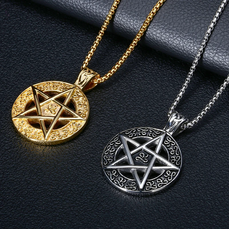 Винтажная Викканская подвеска ювелирное изделие с пентаграммой готическое