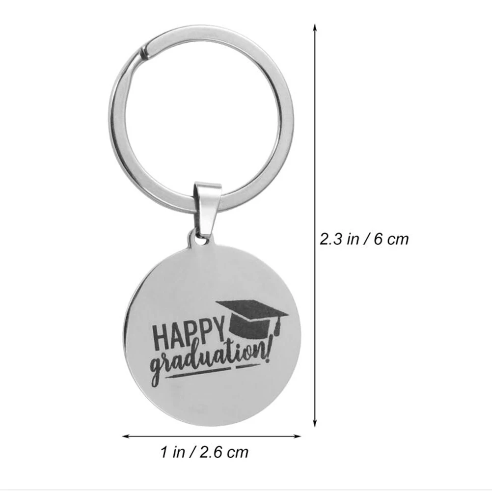 2 шт брелок из нержавеющей стали счастливый Выпускной круглый подвесной кулон