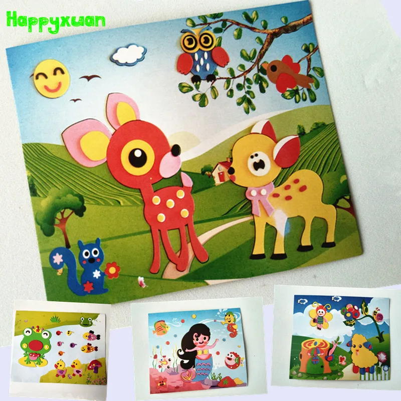 Happyxuan 20 шт./партия 21*27 см мультфильм 3d самоклеющиеся Стикеры с пеной эва