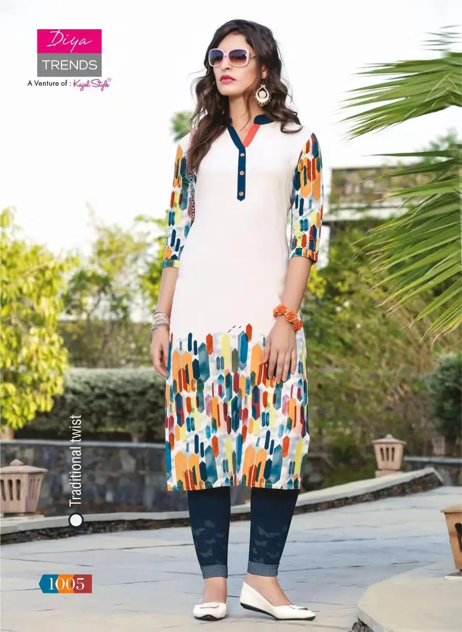 Индийская традиционная Курти 3 четверти рукав Хлопок Курта Болливуд