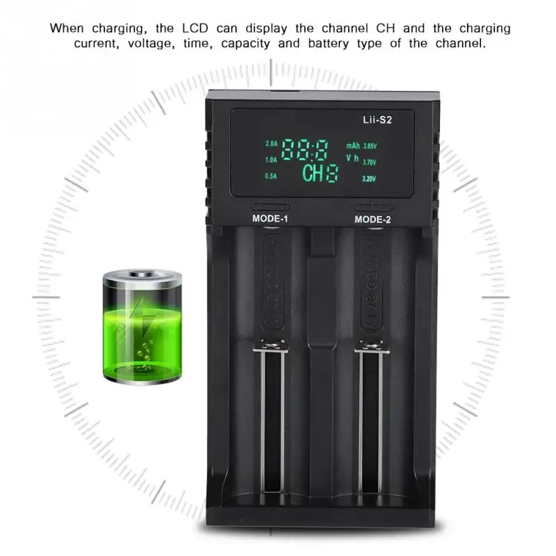 Умное зарядное устройство LiitoKala Lii DC 5V2A два слота с дисплеем питания|Зарядные