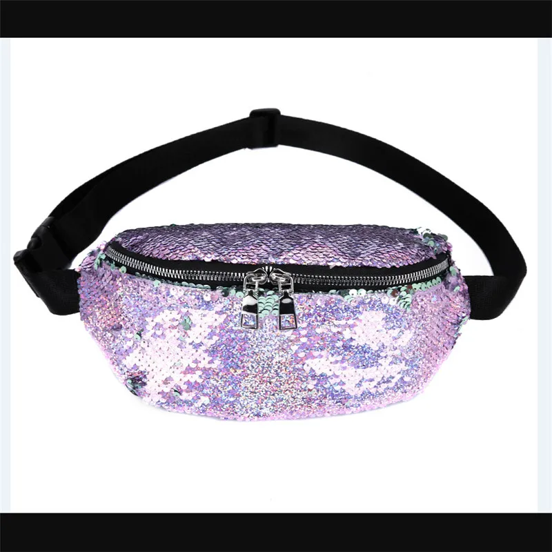 Женские обратимая Русалка блесток талии Fanny Pack Пояс Бум сумка Хип кошелек | Багаж