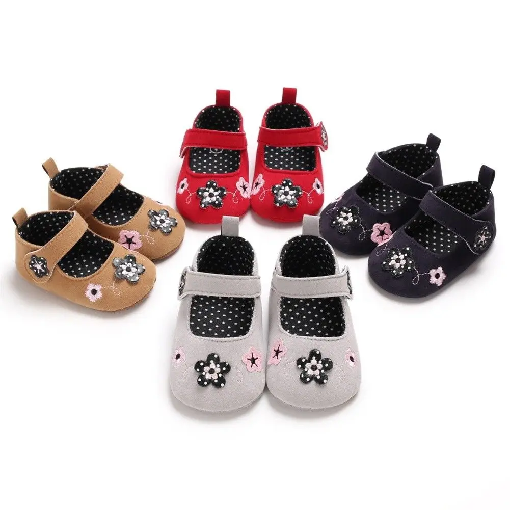 New Style Newborn Baby Girl Bow Anti-slip Crib Cotton Shoes Soft Sole Sneakers Prewalker 0-18M All Seasons Flower Cute |