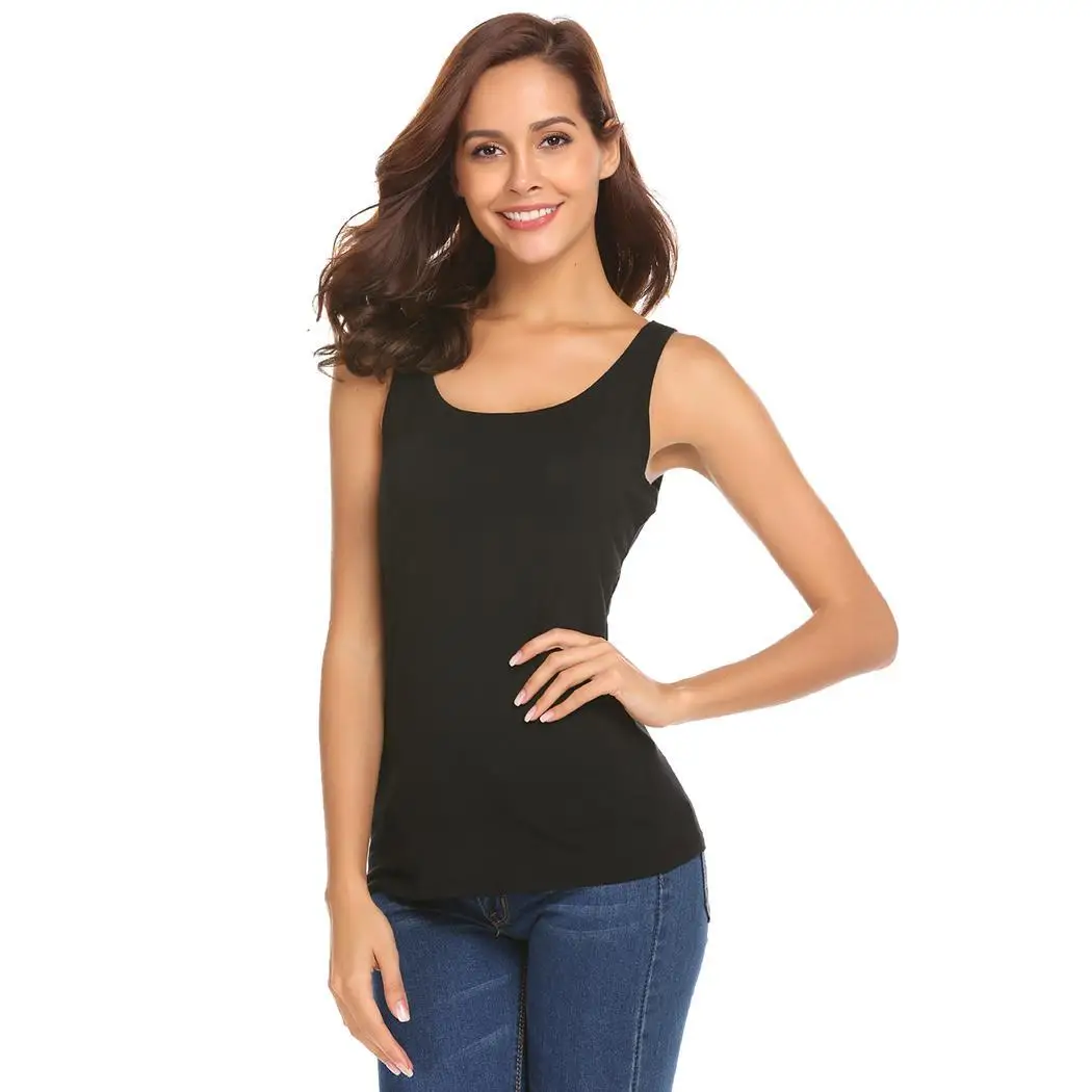 Women O Neckline Simple Solid Loose Straight Soft Casual Tank Top Height 176cm Bust 88cm Waist 59cm Hip 90cm Summer None | Женская