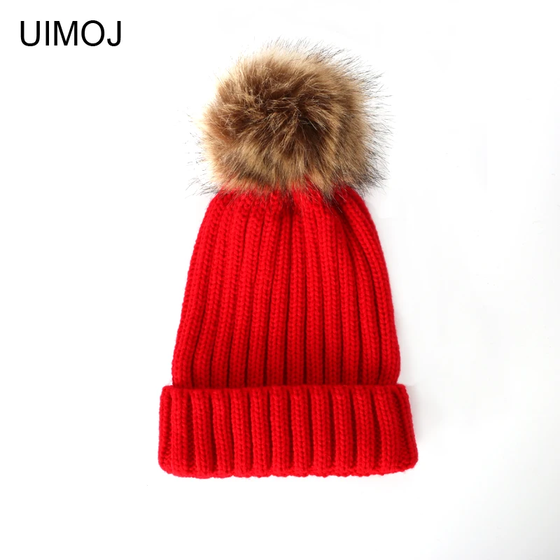 UIMOJ новые милые красные Повседневные шапки для женщин зимняя шапка Модные