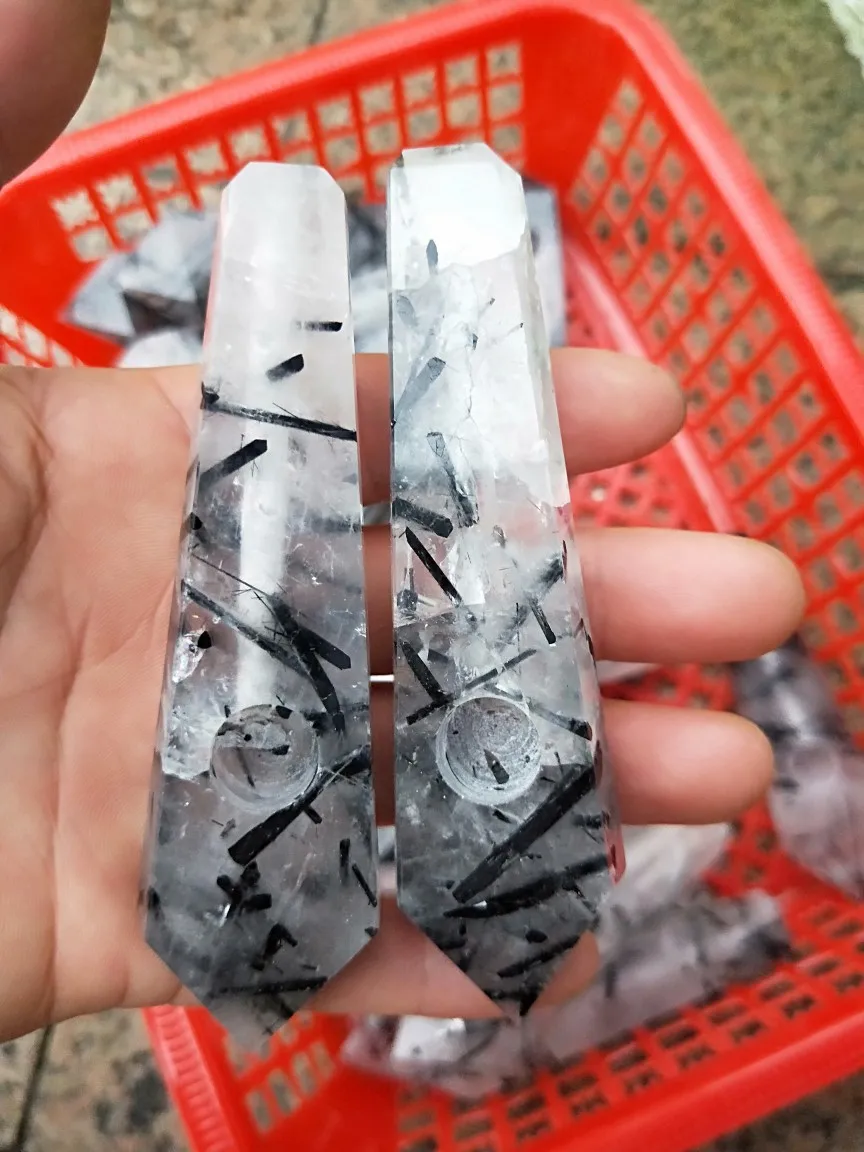 

Black hair crystal black tourmaline mouthpiece