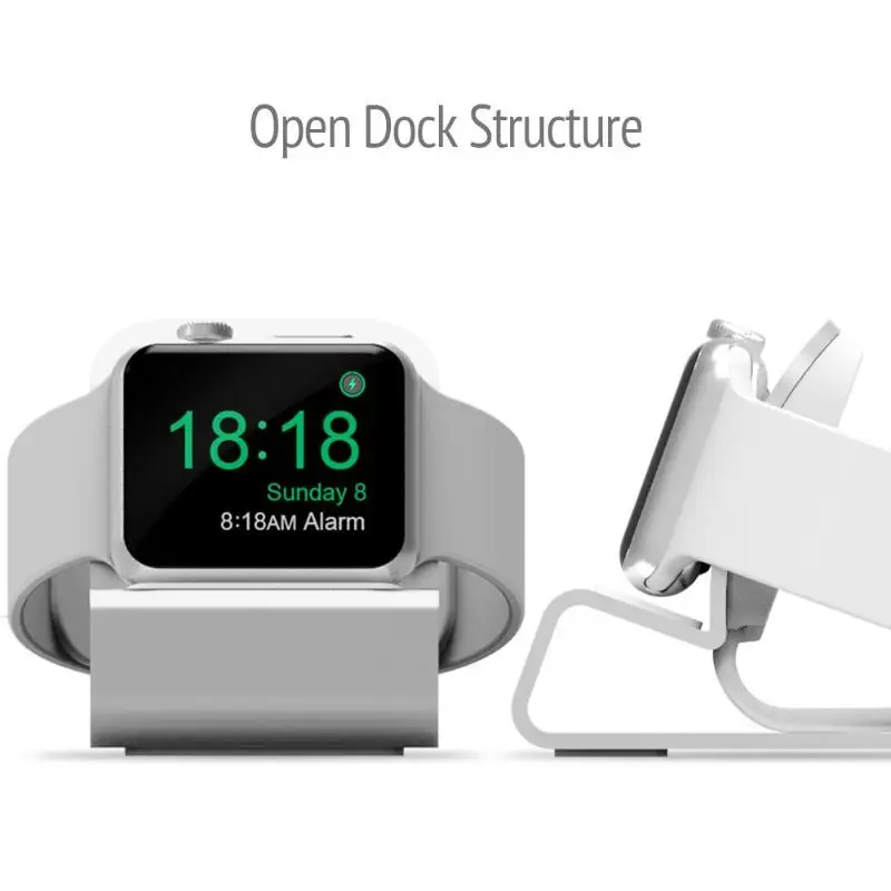 Роскошная подставка для Apple Watch с отверстием кабеля Алюминиевая Подставка