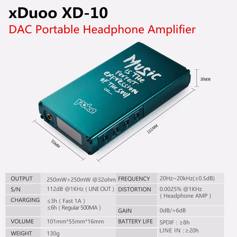 XDUOO XD 10 Poke Hifi усилитель для наушников с ЦАП USB AK4490EQ аудио Портативный Гарнитура