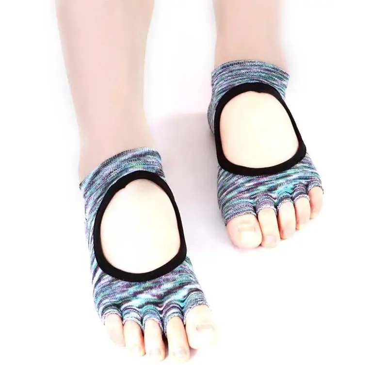 Хлопковые профессиональные нескользящие носки для йоги хлопковые с открытой