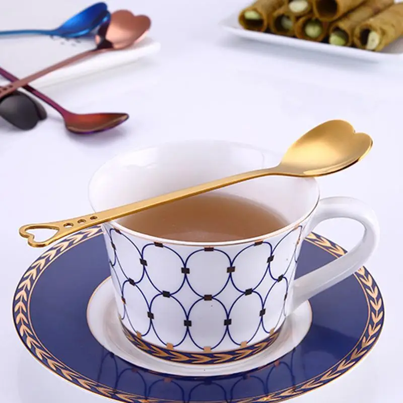 

Stainless Steel Spoon Non-toxic Hollow Heart Shaped Coffee Kitchenware For Kitchen Coffee Exquisite Tableware Gift