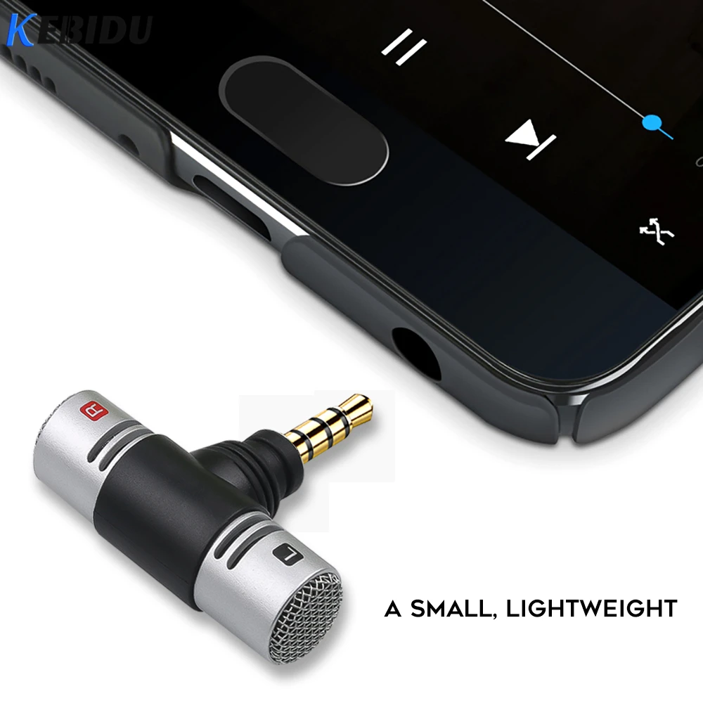 KEBIDU Mini 3.5mm Jack Microphone Digital Stereo Mic For Recording Pen with Interface Interview | Электроника