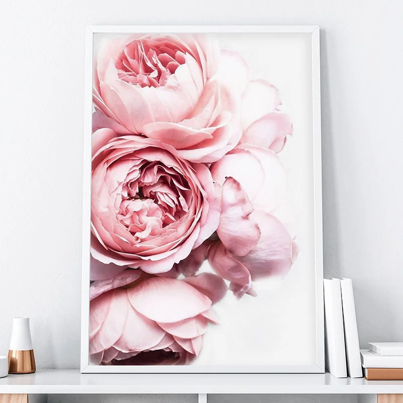 Nordic Canvas Painting Pink Peony Wall Art Decoration Flowers Print Poster Floral Printing Deocoration Living Room Home Decor | Дом и сад