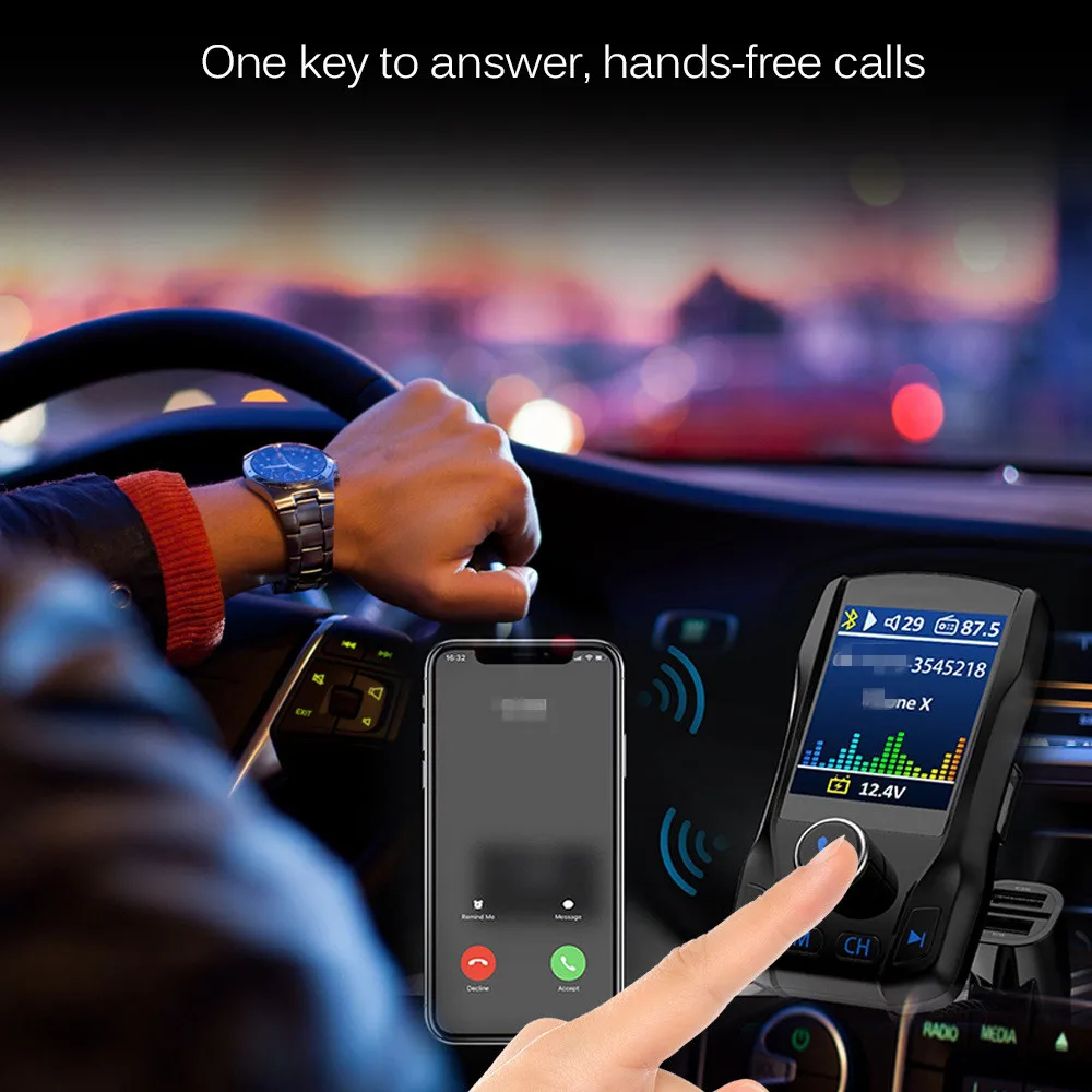 1 8 дюймовый цветной экран Bluetooth fm передатчик модулятор Hands free автомобильный