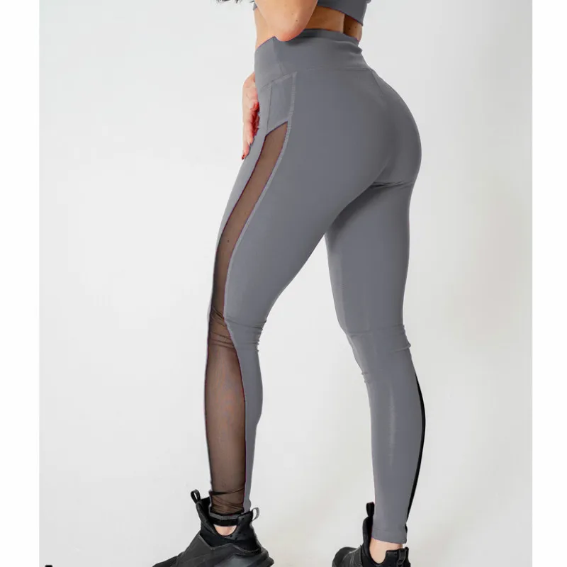 Women Mesh Patchwork Legging 2019 Spring High Waist Fitness Push Up Hip Pants Trousers | Женская одежда