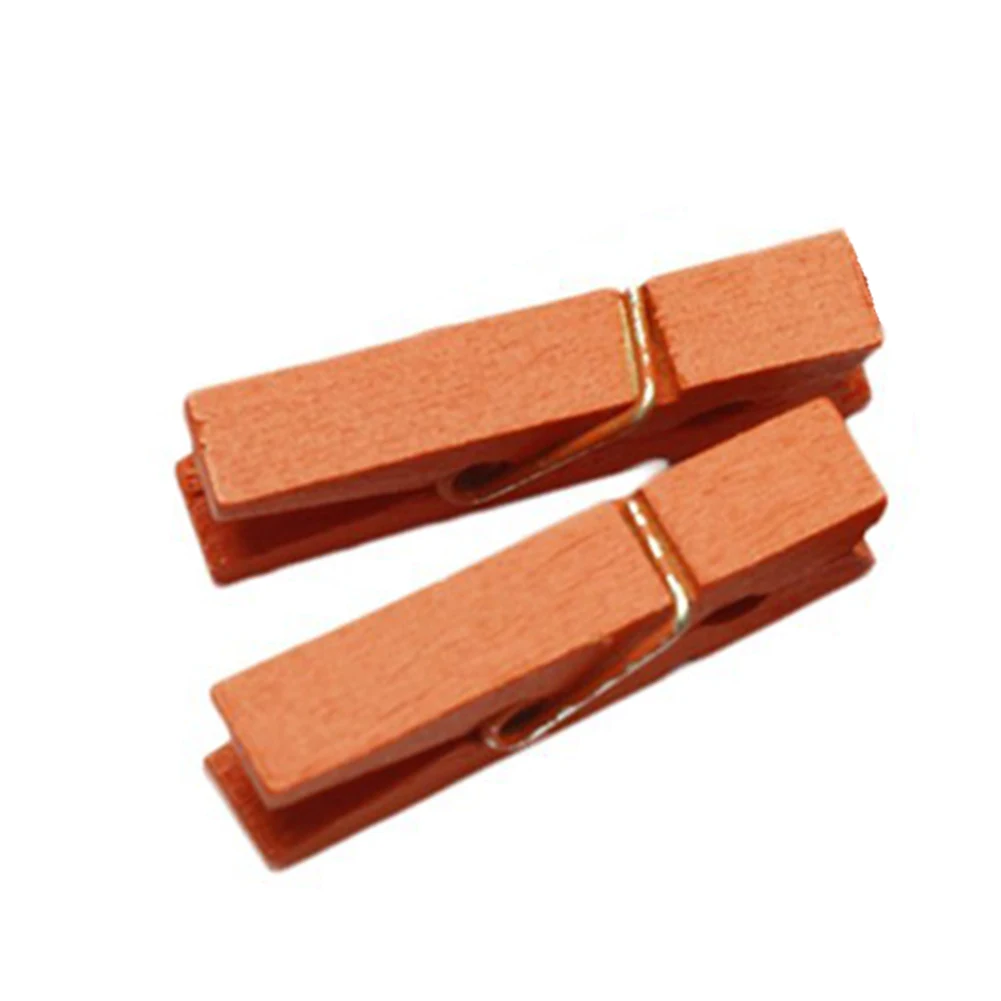CNIM Hot 100X Multicolored Wooden Clips Brackets Clothespins Decorative Wood Photo Paper Peg | Дом и сад