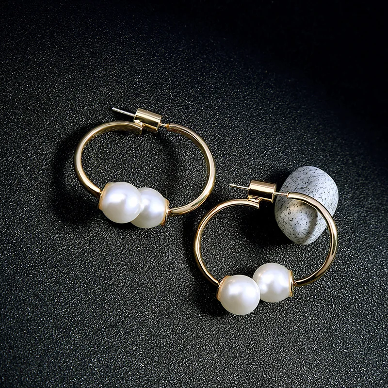Ши Цзе Jewelry S925 стерлингового серебра Французский жемчуг барокко Стад/серьги