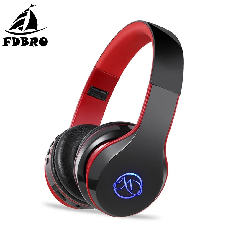 FDBRO BH7 Bluetooth Наушники Hi Fi стерео Бас Беспроводной гарнитура светодиодный