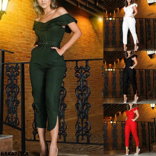 Женский комбинезон с длинным рукавом Осенний красный открытыми плечами для