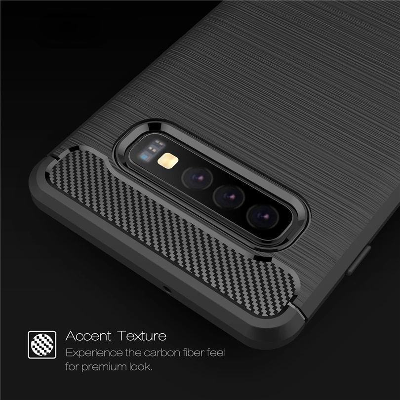 Противоударный мягкий чехол из ТПУ для Samsung Galaxy S10E S10 S9 Plus тонкий углеродного