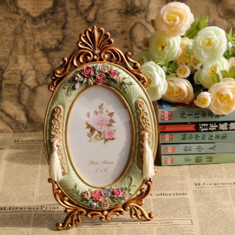 Винтажная Европейская фоторамка Роза из полимерной смолы стол|Рамка| |