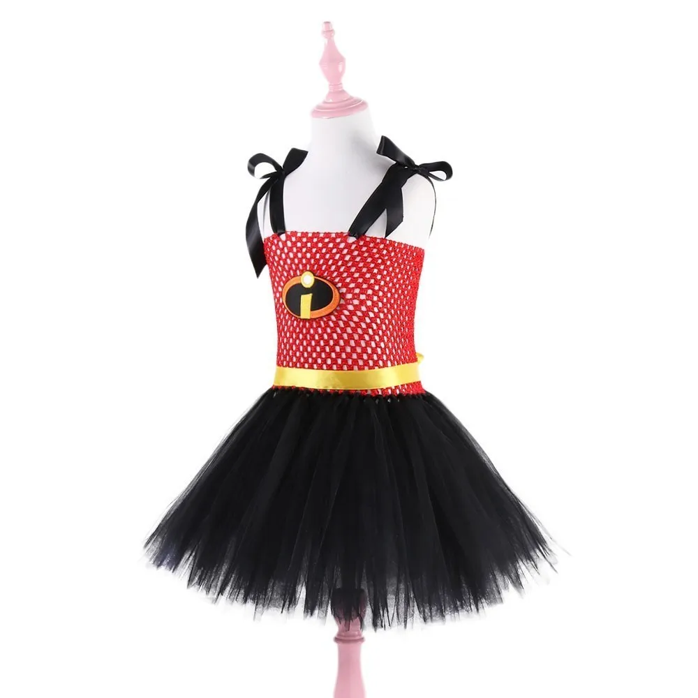 Red Black Incredible Girls Tutu Dress Superhero Theme Birthday Party Dresses Girl Baby Halloween Cosplay Costume for Kids | Детская