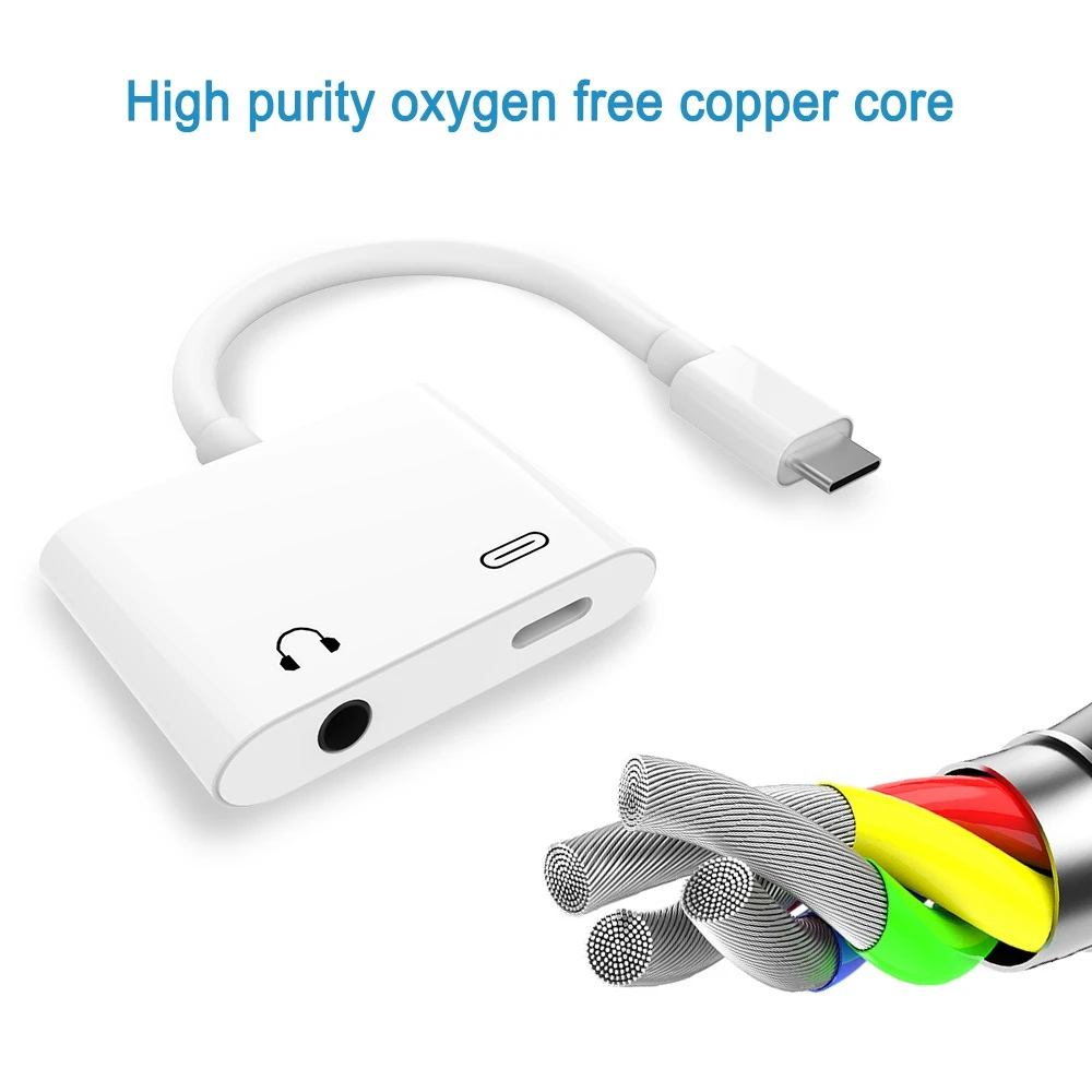 2 в 1 Usb type-C адаптер на 3 5 мм разъем для наушников + зарядка поддерживает аудио и