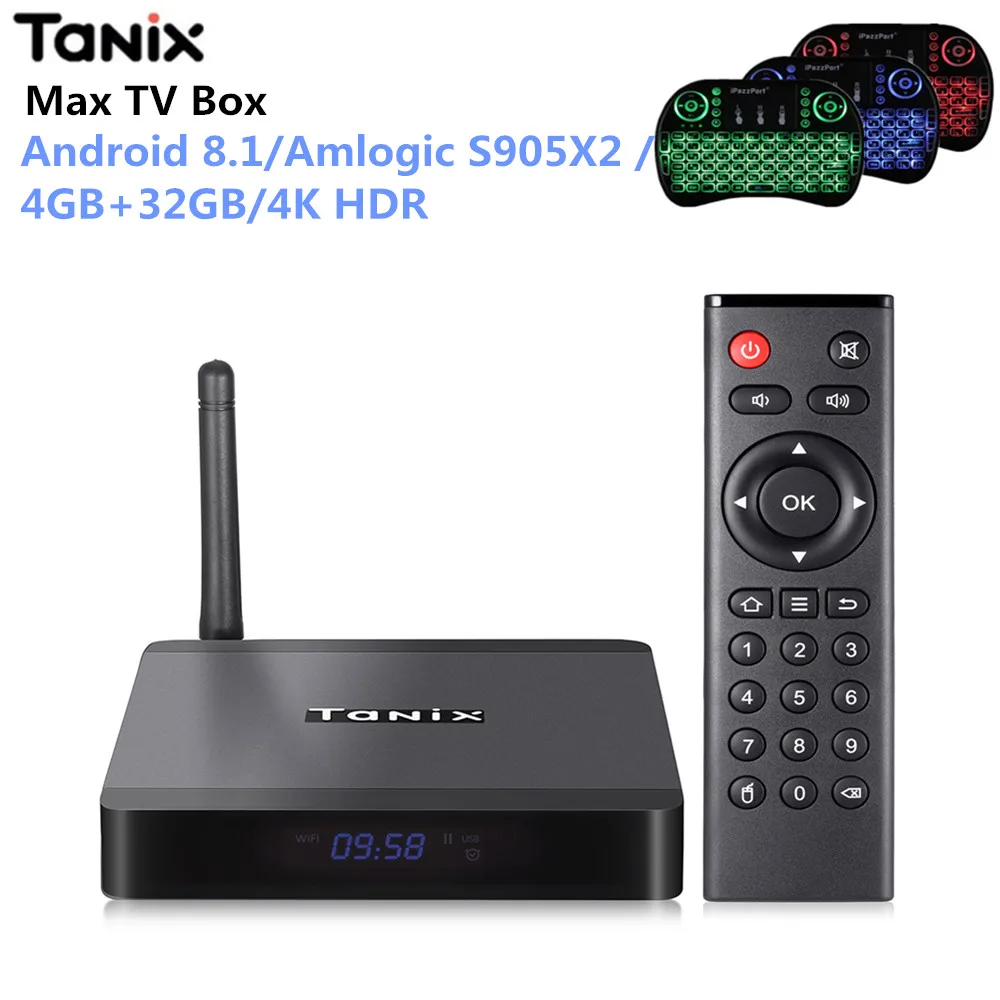Tanix TX5 Max Smart tv Box Android 8 1 4 Гб LPDDR4 + 32 ГБ EMMC Amlogic S905X2 2 ГГц 5 WiFi BT4.2 поддержка K