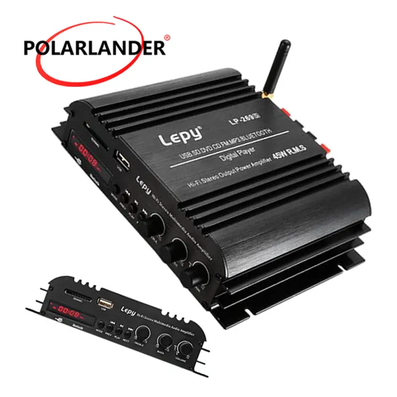 Выходной усилитель мощности 2X45W RMS 2 канала USB MP3 SD MMC FM Hi-Fi мини автомобильный без