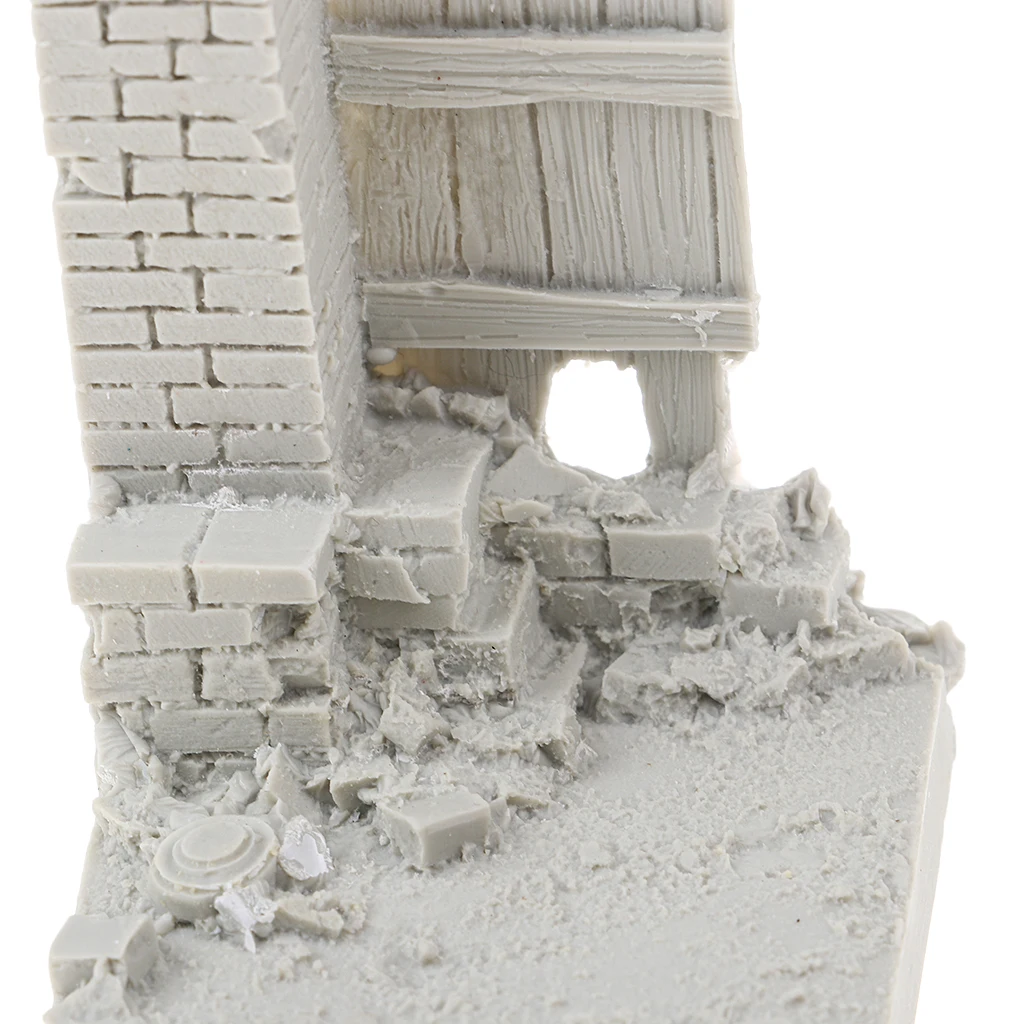 Неокрашенная полимерная военная модель MagiDeal 1/35 руины настенная для песчаного