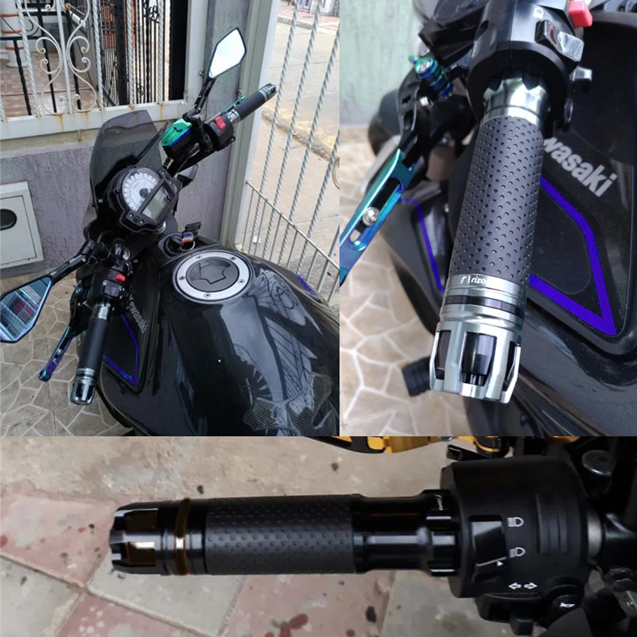 Универсальная рукоятка Руля Мотоцикла 22 мм Синяя лампа CNC для YAMAHA R1 R6|Руль