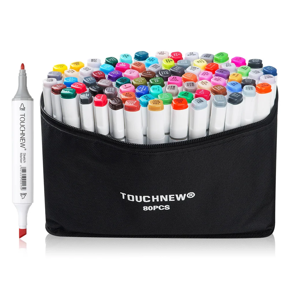 TOUCHNEW 80 Color Set Alcohol Art Marker Artist Dual Head Sketching Drawing Pen Watercolor | Канцтовары для офиса и дома